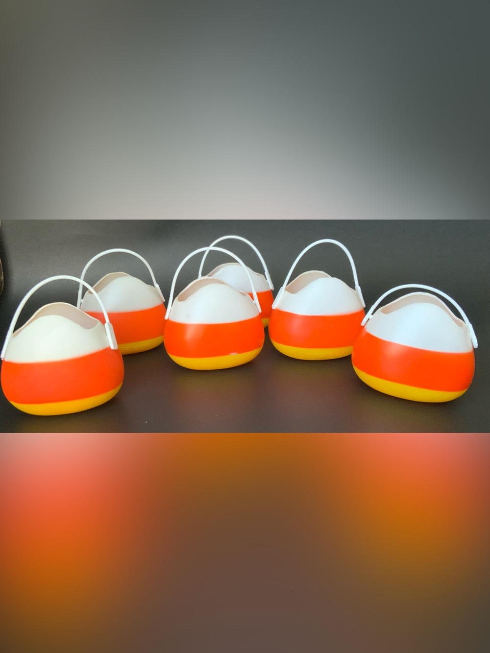 Retro Halloween Candy Corn Mini Buckets - White, Orange, Yellow